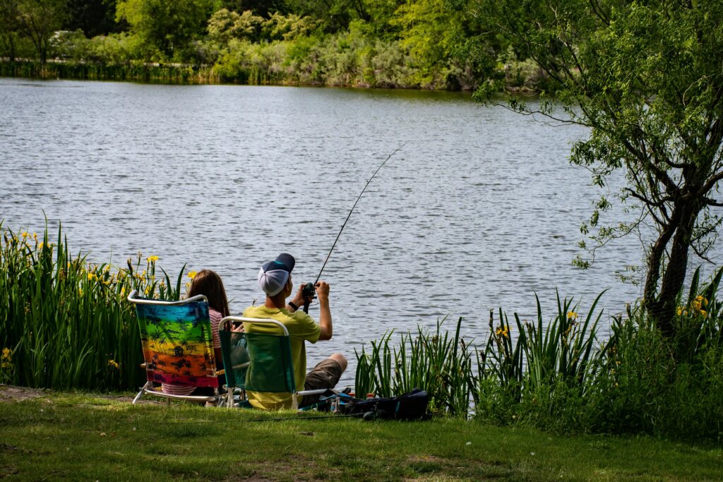 Behagelig fiske med dupp og meitemark